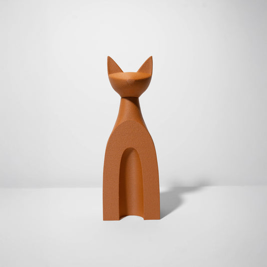 purrever keepsake (cat urn) - warm clay brown